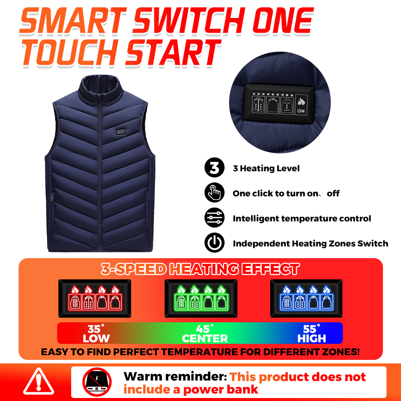 Smart Heated Vest 26 Zones Men - Winter Clothing Hiking review and price