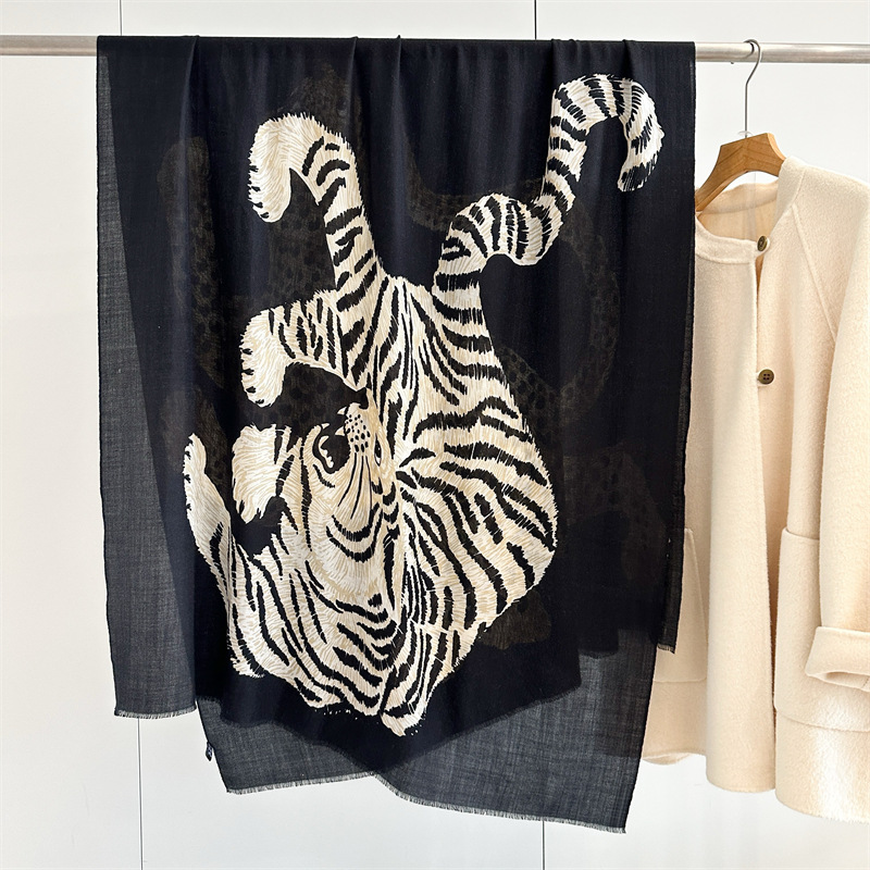 Lion Print Tassels Cashmere Lu - Winter Clothing Hong Kong review and price